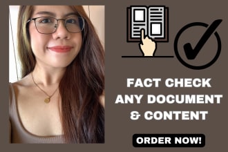 provide fact checking services for any content