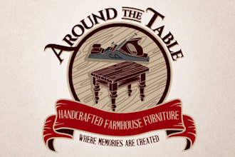 design logo about carpentry, furniture, handyman, wood and woodworking