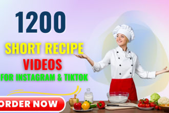 give you 2000 cooking recipe short videos and 50 keto videos