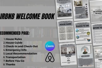 create a professional custom airbnb welcome book
