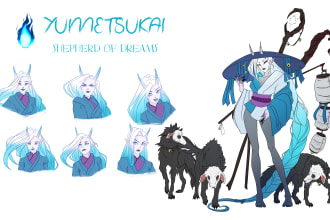design custom 2d character with reference sheet