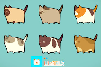 make a lowpoly cute tiny cat by my style for you