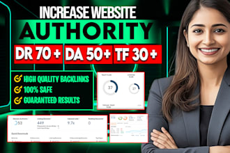 increase domain rating ahrefs DR 80 domain authority moz da tf with SEO backlink