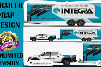 design professional box truck, long trailer and semi truck wrap design