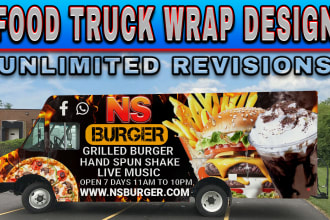 design amazing food truck wrap, trailer wrap and truck wrap