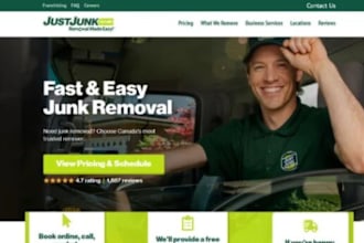 create modern junk removal website, hauling website, cleaning leads