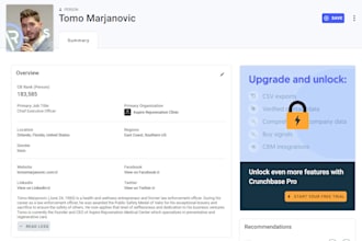 create a crunchbase profile for you and  your business