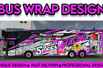 attractive bus wrap design, box truck, vehicle wrap, food truck