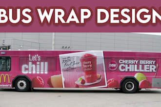 design creative and stunning bus wrap, bus wrap design