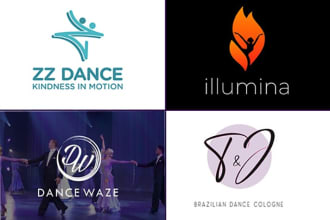 design dance studio or dance school logo design for you