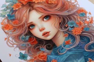draw beautiful anime art illustration