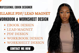 do pdf design, workbook design , worksheet, checklist, lead magnet, ebook design