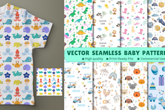design cute seamless baby patterns for kids and babies