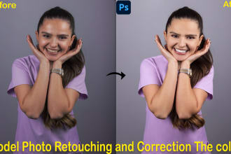 do professional model retouching and color correct perfectly