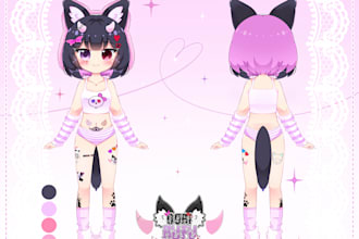 draw a vtuber character sheet