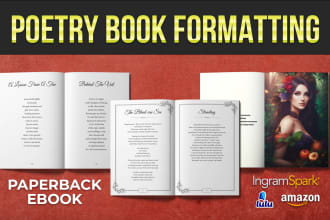 format and design your poetry book for amazon kdp, paperback and ebook