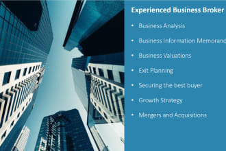 do a business valuation and create a business sale brochure