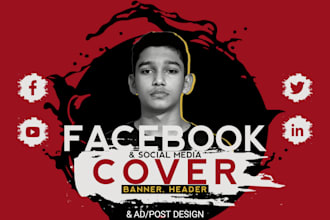 create elegant facebook or social media cover banner ad post