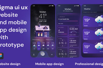 create figma website ui ux design, mobile app design with interactive prototype