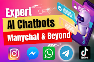 build expert ai chatbot for social platforms and website manychat, botpress
