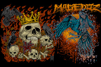 draw coloring dark art, metal, and horror illustration