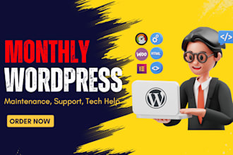 provide monthly wordpress website maintenance and support