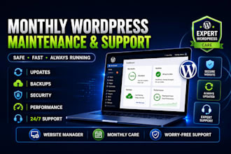 provide monthly wordpress website maintenance and support