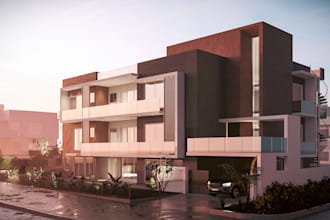 do sketchup 3d model, exterior home design, commercial exterior, exterior render