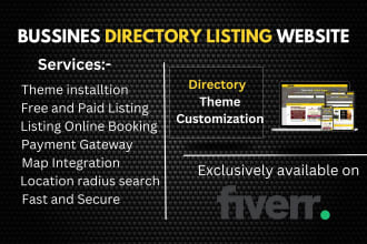 build  wordpress directory listing website and develop directory