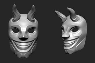 design 3d model of a helmet or a mask for 3d printing