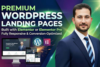 premium responsive wordpress landing page design with elementor or elementor pro