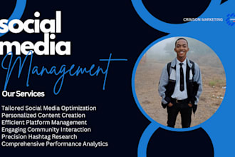 be your social media manager , content creator to grow your page