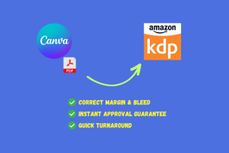convert and format your canva PDF file into amazon kindle ebook, paperback