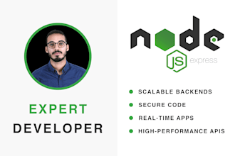 be your node js developer for custom apis, web applications