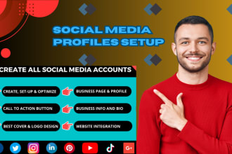 provide 600 best social media profiles setup and optimization with SEO backlinks