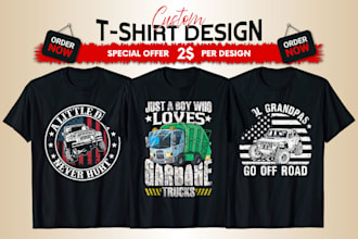 create bulk t shirt or customs trendy typography t shirt design