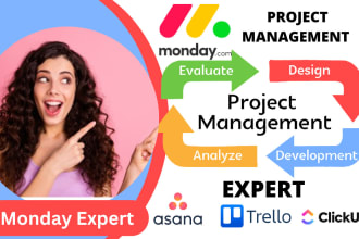 setup project management on monday, monday com monday crm, asana, clickup