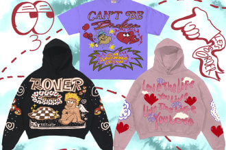create edgy, y2k, illustration aesthetic streetwear artwork