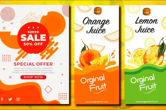 give design food and drink poster banner within 24 hours