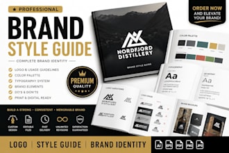 create a professional brand style guide and brand identity