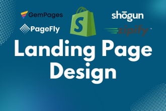 design shopify landing page using pagefly or gempage builder