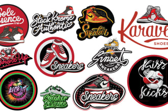 make premium sneakers shoes logo for sneaker stores in 24 hours