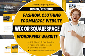 design, redesign fashion, clothing ecommerce wix, squarespace, wordpress website