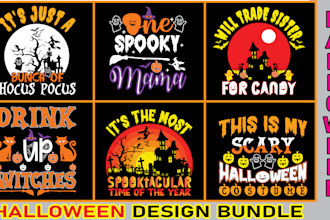 provide custom halloween party and trendy tshirt design for you