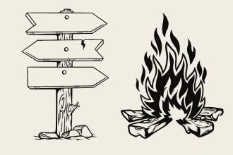 draw minimalist outline illustrations