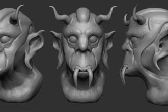 sculpt 3d character, 3d model, 3d sculpture for printing with zbrush and blender
