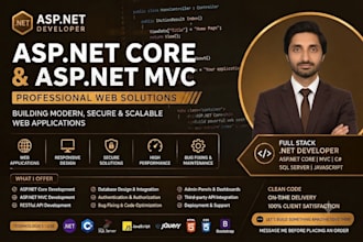 develop a custom asp dotnet core mvc web application with sql server