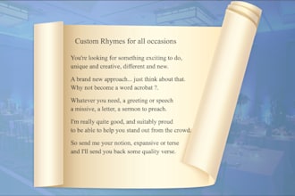 write rhyming verses in any style to elevate your event
