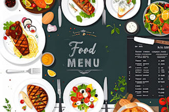 design restaurant banner and food menu