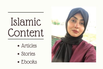write islamic content, islamic article or islamic book